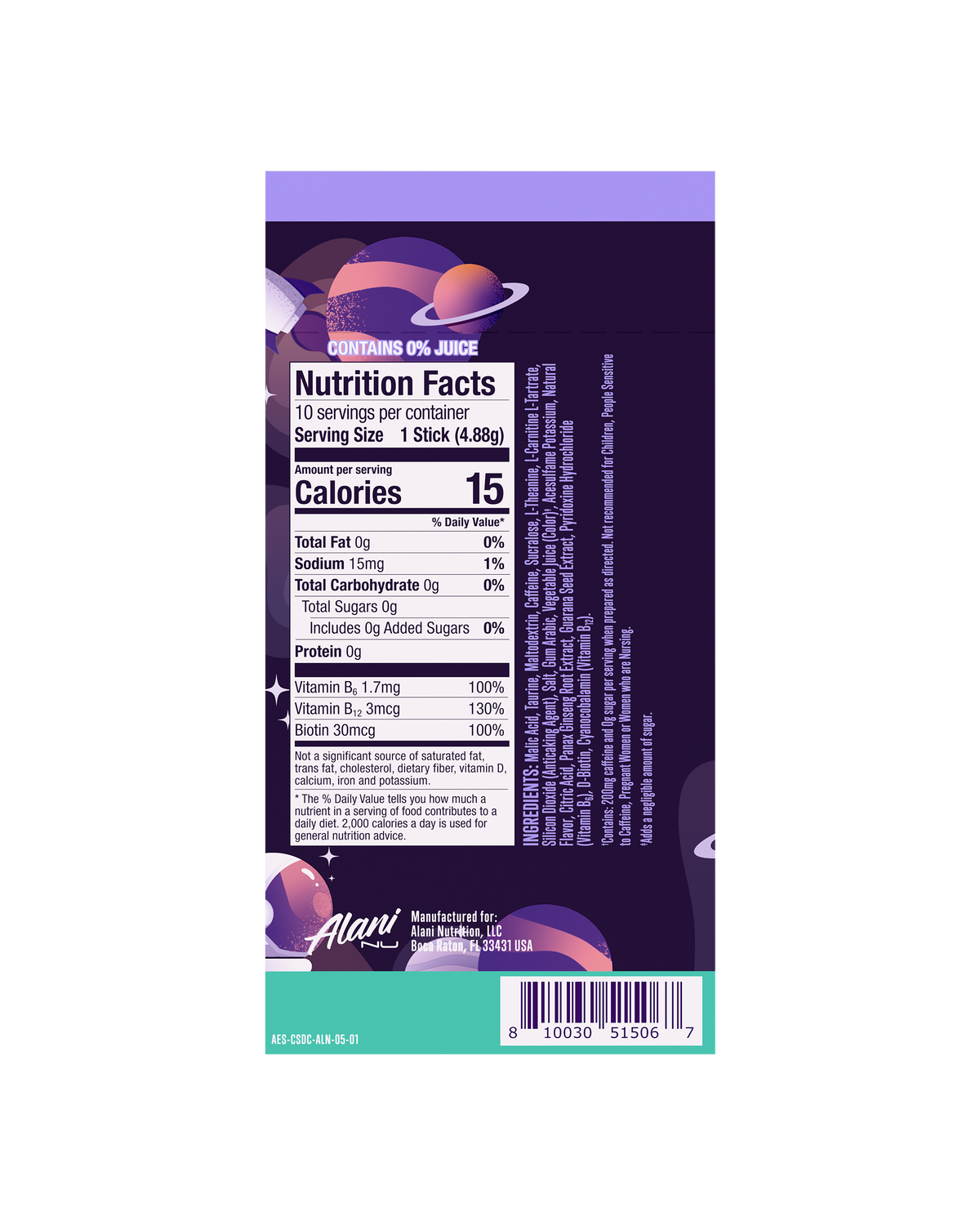 Alani Nu Cosmic Stardust Energy Sticks, 10-Pack