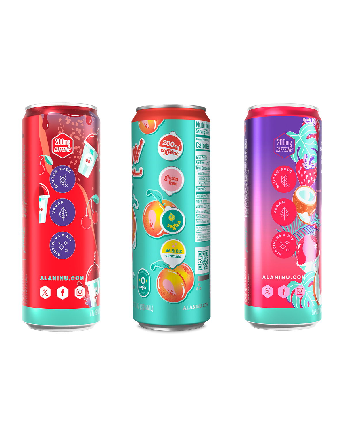 Alani Nu Beach Blend Energy Pack: Cherry, Peach & Shaved Ice