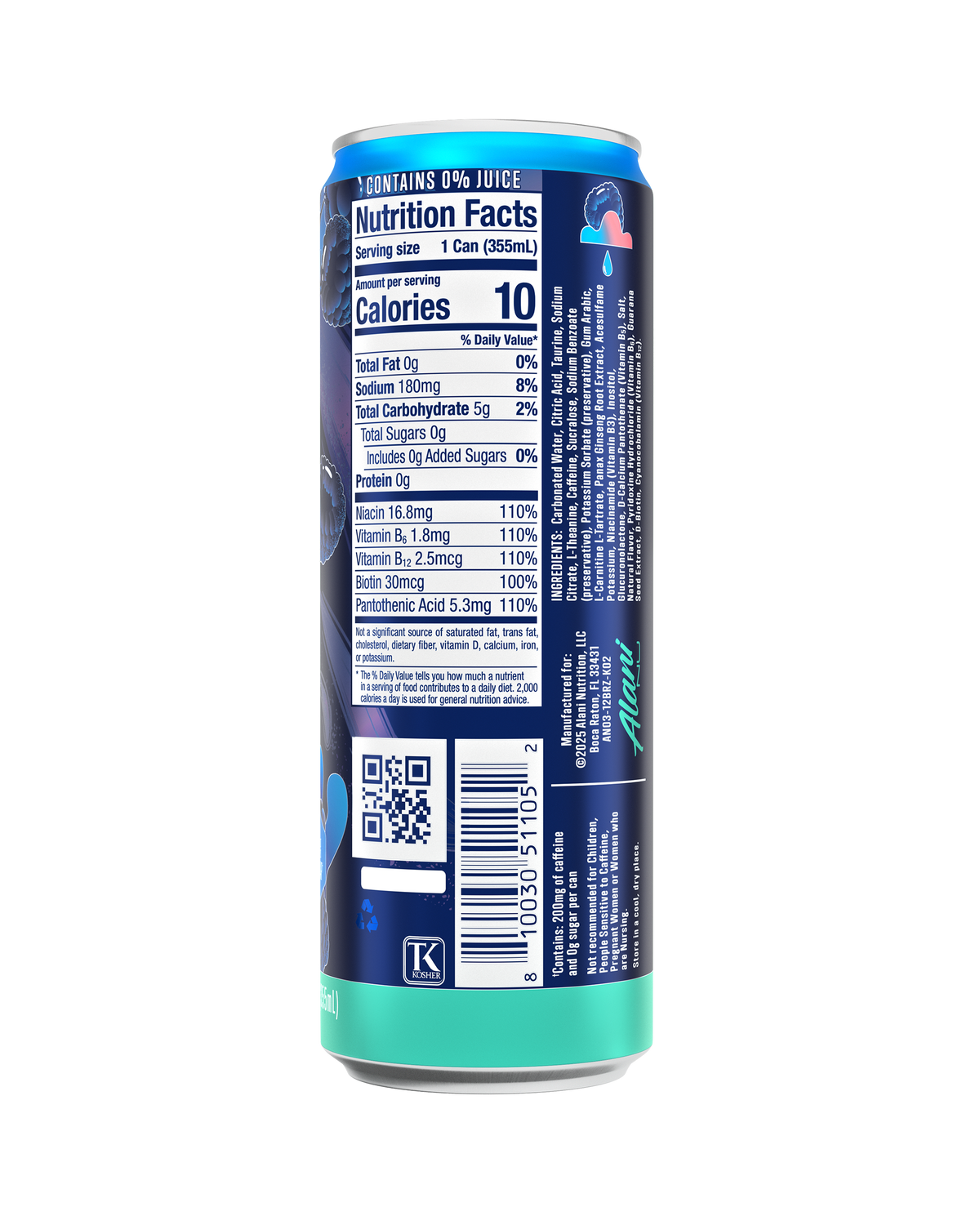 Alani Nu Breezeberry Energy Drink, 12-Pack