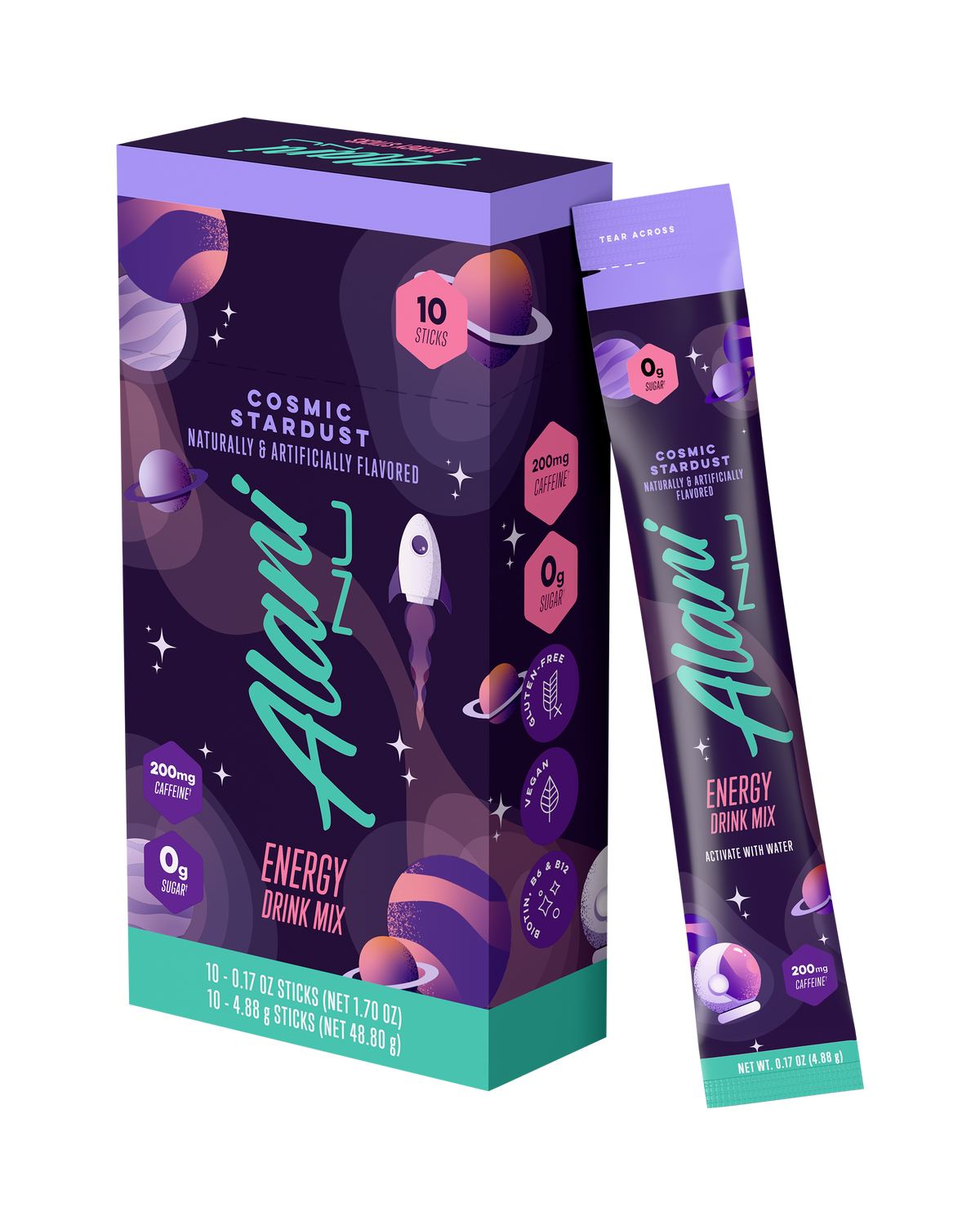Cosmic Stardust Powdered Energy Sticks by Alani Nu, 10-Pack